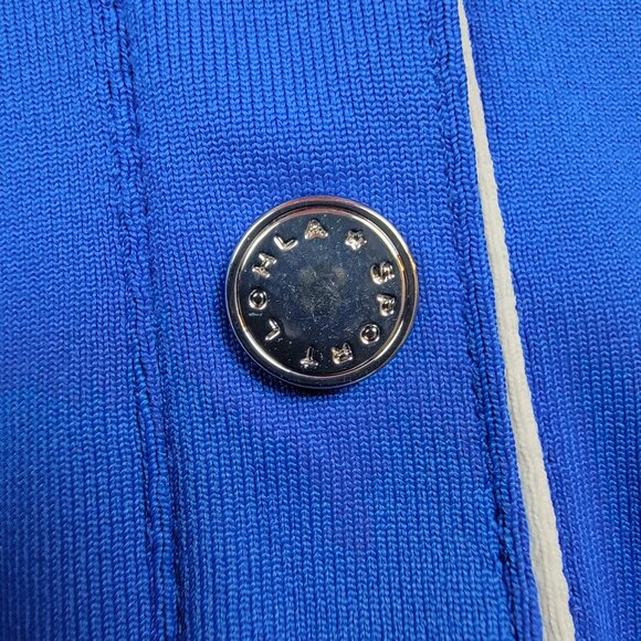 Lohla Sport Shirt Womens Small Blue Lemon White Performance Filippa Polo Top - Picture 3 of 13